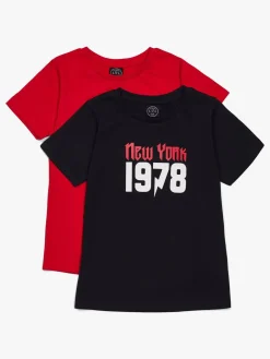 Overdele|LucaLola Luca & Lola Olivia Top 2-pak, Black Sort/Rød