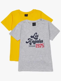 Overdele|LucaLola Luca & Lola Olivia Top 2-pak, Grey Melange Gul/Grå