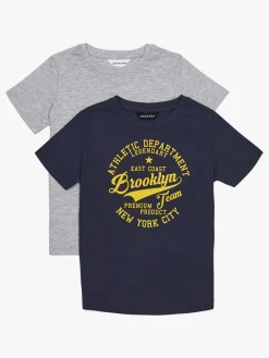 Børn LucaLola Overdele-Luca & Lola Paulo T-Shirt 2-pak, Navy/Grey Melange