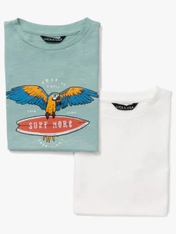 Børn LucaLola Overdele-Luca & Lola Riccione T-Shirt 2-pak, Green/White