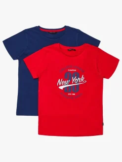 Børn LucaLola Overdele-Luca & Lola Riccione T-Shirt 2-pack, Red/Navy