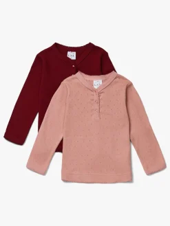 Overdele|LucaLola Luca & Lola Siena Langærmet T-shirt 2-pak, Pink Rød/Lyserød