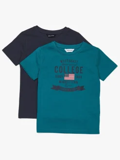 Børn LucaLola Overdele-Luca & Lola Tore T-Shirt 2-pak, Green/Navy