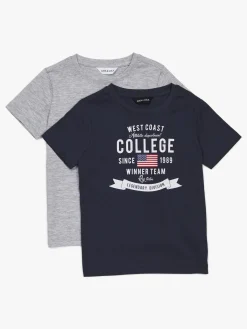 Overdele|LucaLola Luca & Lola Tore T-Shirt 2-pak, Navy/Grey Melange Grå/Blå