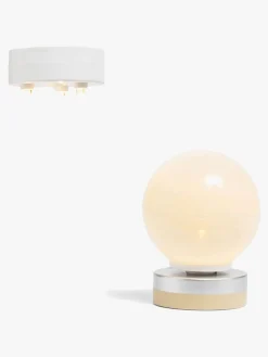 Dukker & Bamser|Lundby Dukkehustilbehør Spotlights & Gulvlampe, Beige/Hvid