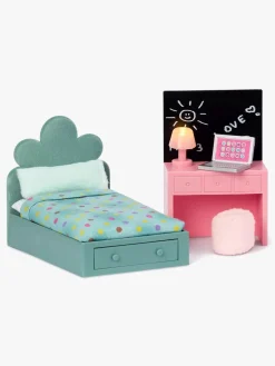 Dukker & Bamser|Lundby Teenage Room Set Dukkehustilbehør, Grøn/Lyserød