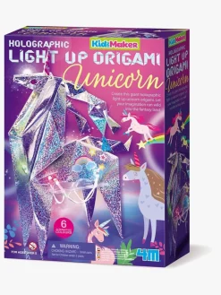 Kreativt Legetøj|4M KidzMaker DIY-sæt Holografisk Light-Up Origami Enhjørning Flerfarvet