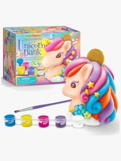 Kreativt Legetøj|4M KidzMaker DIY-sæt Mal Din Egen Enhjørningssparegris Flerfarvet
