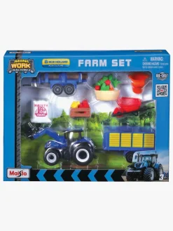 Legetøjsbiler & -Fartøjer|Maisto Mini Working Machines Bondegårdssæt New Holland Blå
