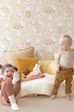 Interiør|Majvillan Tapet Garden Party, Sandy Grey Flerfarvet