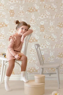 Interiør|Majvillan Tapet Garden Party, Sandy Grey Flerfarvet