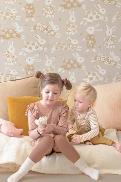 Interiør|Majvillan Tapet Garden Party, Sandy Grey Flerfarvet