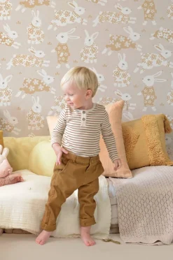 Interiør|Majvillan Tapet Garden Party, Sandy Grey Flerfarvet