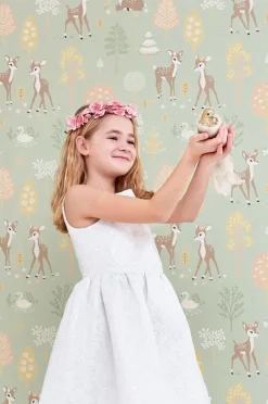 Interiør|Majvillan Tapet Golden Woods, Dusty Green Grøn/Flerfarvet