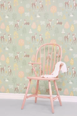 Interiør|Majvillan Tapet Golden Woods, Dusty Green Grøn/Flerfarvet