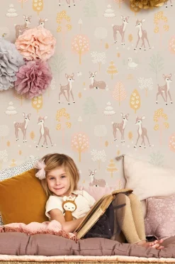 Børn Majvillan Interiør-Tapet Golden Woods, Dusty Lilac