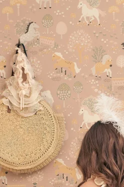 Interiør|Majvillan Tapet My Sweet Pony, Dreamy Pink Flerfarvet/Lyserød