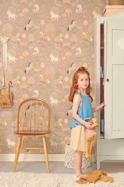 Interiør|Majvillan Tapet My Sweet Pony, Soft Lilac Flerfarvet/Lilla