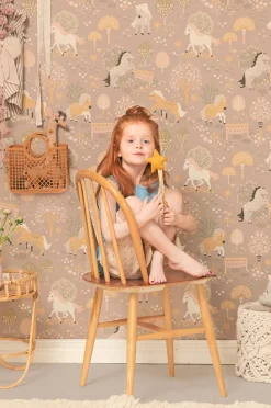 Interiør|Majvillan Tapet My Sweet Pony, Soft Lilac Flerfarvet/Lilla