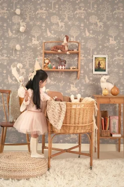 Interiør|Majvillan Tapet Summer Fields, Dusty Blue Flerfarvet/Blå