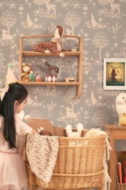 Interiør|Majvillan Tapet Summer Fields, Dusty Blue Flerfarvet/Blå