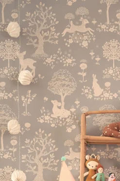 Interiør|Majvillan Tapet Summer Fields, Dusty Blue Flerfarvet/Blå