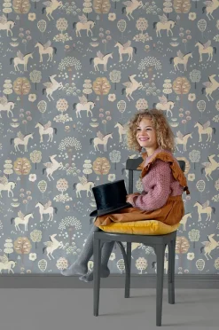 Børn Majvillan Interiør-Tapet True Unicorns, Evening Blue