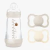 Spisetid|MAM Air Naturgummi Sutter 6-16m & Easy Start Sutteflaske Anti-kolik 260 ml, Neutral