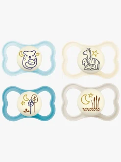 Sutter & Suttesnore|MAM Air Night Silikone Sutter 6-16m 4-pak, Blå/Neutral
