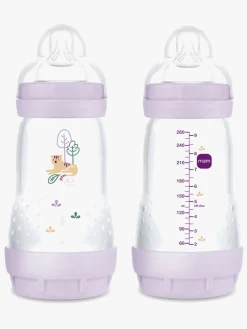 Spisetid|MAM Easy Start Sutteflaske Anti-kolik 260 ml 2-pak, Lilla Lyserød