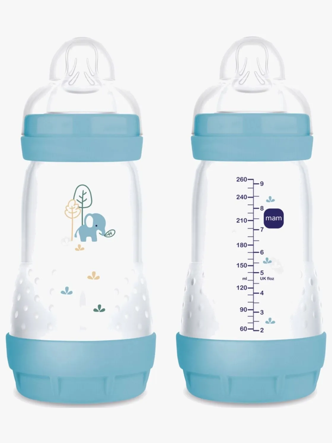 Spisetid|MAM Easy Start Sutteflaske Anti-kolik 260 ml 2-pak, Blå/Neutral