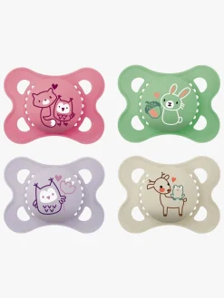 Sutter & Suttesnore|MAM Original Silikone Sutter 0-6m 4-pak, Pink/Neutral