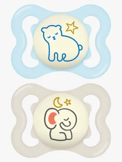 Sutter & Suttesnore|MAM Supreme Night Silikone Sut 0-6m 2-pak, Blå/Neutral