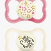 Sutter & Suttesnore|MAM Supreme Night Silikone Sutter 6-16m 2-pak, Pink/Neutral