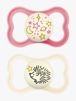 Sutter & Suttesnore|MAM Supreme Night Silikone Sutter 6-16m 2-pak, Pink/Neutral
