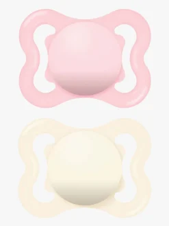 Sutter & Suttesnore|MAM Supreme Silikone Sutter 0-6m 2-pak, Pink/Neutral