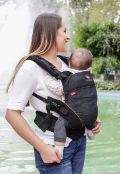Bæreseler, Strækvikler & Bærestole|Manduca XT Cotton Bæresele, Denimblack-Toffee Sort