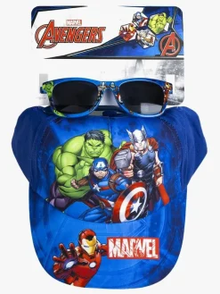 Børn MarvelAvengers Tilbehør-Marvel Avengers Kasket & Solbriller, Blå