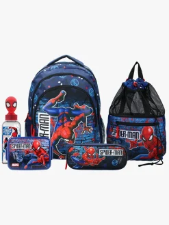 Tasker|Spiderman Marvel Spider-Man Rygsæk, Gymnastikpose, Penalhus, Flaske & Madkasse, Beyond Amazing