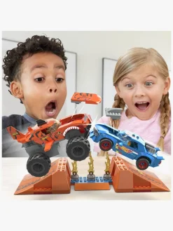 Legetøjsbiler & -Fartøjer|HotWheels Mega Hot Wheels Bilsæt Smash N Crash Tiger Shark Chomp Course, 245 dele