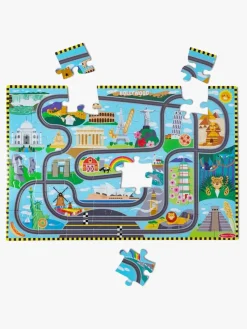 MelissaDoug Spil & Puslespil-Melissa & Doug Racerbane Gulvpuslespil & Legesæt 48 Brikker