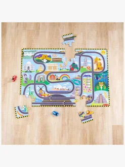 MelissaDoug Spil & Puslespil-Melissa & Doug Racerbane Gulvpuslespil & Legesæt 48 Brikker