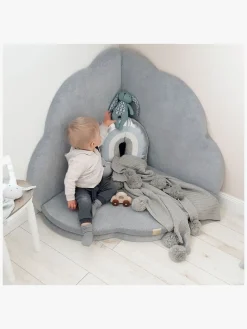 Interiør|Meowbaby Foam Sammenklappelig Legetæppe Velour 160x160, Lysegrå