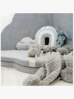 Interiør|Meowbaby Foam Sammenklappelig Legetæppe Velour 160x160, Lysegrå