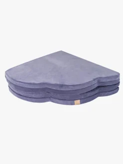 Interiør|Meowbaby Foam Sammenklappelig Legetæppe Velour 160x160, Blå-grå