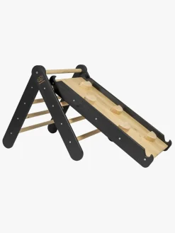 Børnemøbler|Meowbaby Klatretrekant med Klatrevæg, Sort