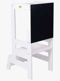 Børn Meowbaby Børnemøbler-Læringstårn med Tegnetavle, Hvid