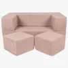 Børnemøbler|Meowbaby Play Aesthetic Cube  Bygbar Sofa, Pudderrosa