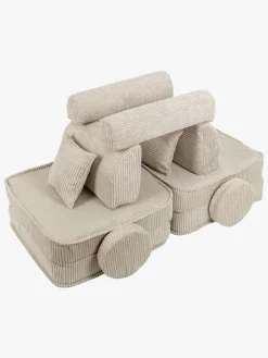 Børnemøbler|Meowbaby Play Pocket  Bygbar Sofa Plus Aesthetic, Ecru