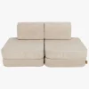 Børnemøbler|Meowbaby Play Pocket Bygbar Sofa Basic Slimcord 120x60, Ecru